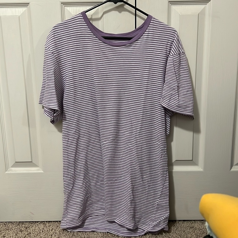 Pacsun boys lavender and white striped t-shirt